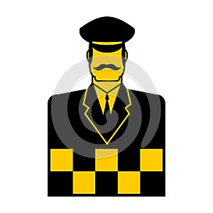 Taxi driver icon cabbie sign. cabdriver symbol. Vector illustration photo