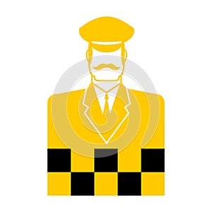 Taxi driver icon cabbie sign. cabdriver symbol. Vector illustration