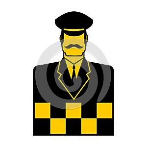 Taxi driver icon cabbie sign. cabdriver symbol. Vector illustration