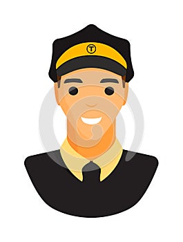 Taxi driver vector illustration.