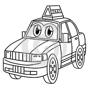 Taxi with Face Vehicle Coloring Page for Kids photo