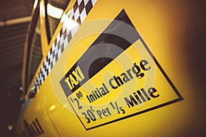 Taxi Fare Charge Sticker