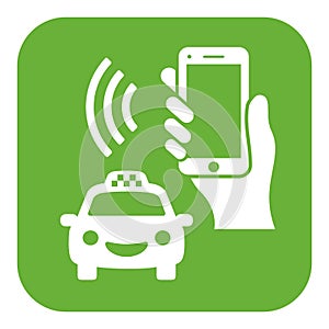 Taxi hailing phone application icon