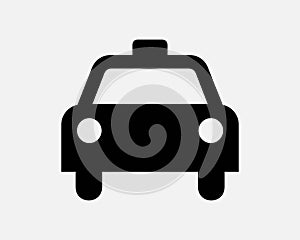 Taxi Icon Cab Car Passenger Public Transport Road Transportation Travel Trip Frontal Front View Approach Shape Vector Sign Symbol