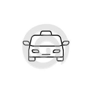 Taxi icon in flat style. Taxicab vector illustration on isolated background. Transport sign business concept