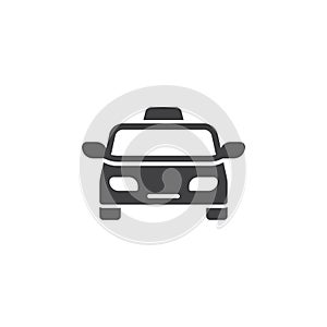 Taxi icon in flat style. Taxicab vector illustration on isolated background. Transport sign business concept