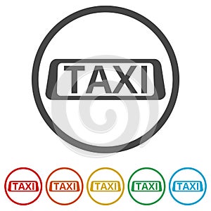 Taxi icon, Taxi logo, 6 Colors Included