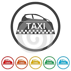 Taxi icon, Taxi logo, 6 Colors Included