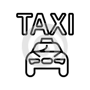 Taxi icon vector isolated on white background, Taxi sign , line and outline elements in linear style