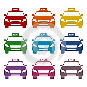 Taxi icons set