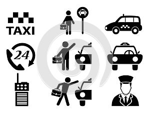 Taxi icons set