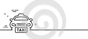Taxi line icon. Cab public transport sign. Minimal line pattern banner. Vector