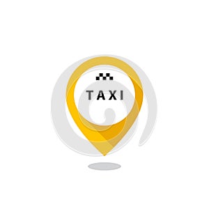 Taxi map pin icon. Vector illustration