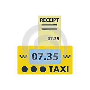 Taxi meter with receipt icon