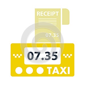 Taxi Meter With Receipt Icon