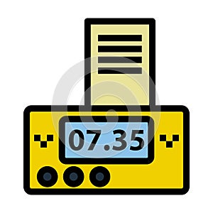 Taxi Meter With Receipt Icon