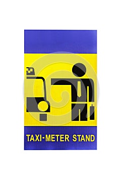 Taxi meter stand sign isolated