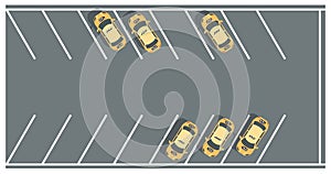 Taxi parking lots - modern vector colorful illustration