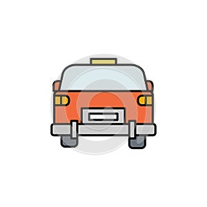 taxi, public transport, transportation line colored icon. elements of airport, travel illustration icons. signs, symbols can be