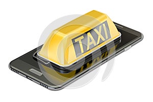 Taxi service concept, 3D rendering