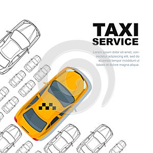 Taxi service concept. Vector banner, poster or flyer background template.