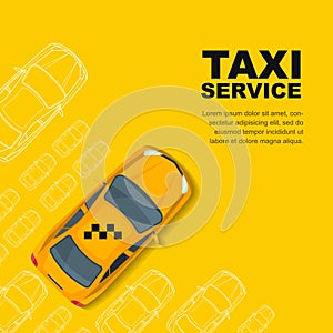 Taxi service concept. Vector banner, poster or flyer background template.