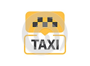 Taxi service icon in flat style. Cab vector illustration on isolated background. Delivery company sign business concept