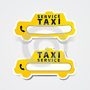 Taxi service sticker form sign phone