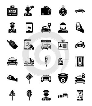 Taxi Services Solid Icons