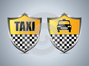 Taxi shield badge design set