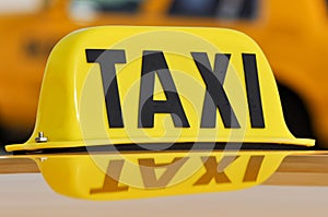 Taxi Sign Close Up photo