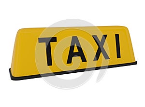 Taxi Sign isolated on white