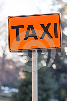 Taxi sign orange