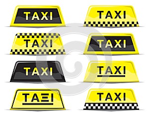 Taxi sign set