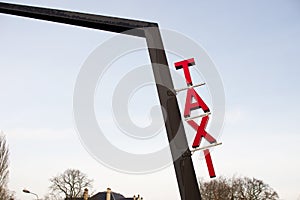 Taxi sign to indicate a taxi stand