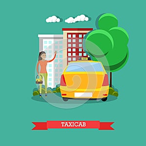 Taxicab concept vector illustration, flat design