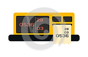 Taximeter icon in flat style transportation symbol driver public transport service sign and money coast measurement