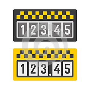 Taximeter Icon Set. Vector