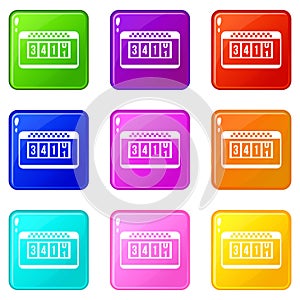 Taximeter icons 9 set