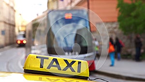 Taxis waiting for passengers