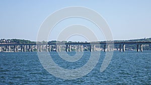 Tay road bridge over the river Tay in Dundee