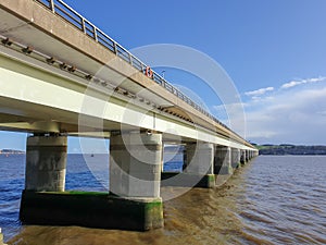 The Tay Road Bridge, spanning South from Dundee to Newport-On-Tay