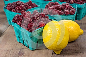 Tayberries and lemons for cooking