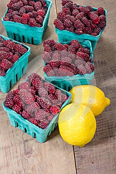 Tayberries and lemons for cooking