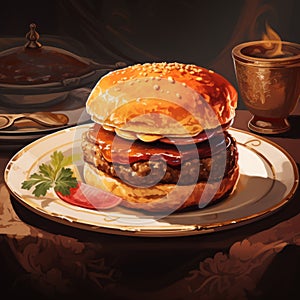 Taylor Swift-inspired Renaissance Hamburger With Pastry Dessert