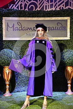Taylor Swift NYU Graduation statue at Madame Tussauds in Times Square in Manhattan, New York City
