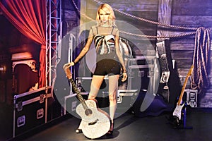 Taylor Swift wax statue at Madame Tussauds Wax Museum at ICON Park in Orlando, Florida