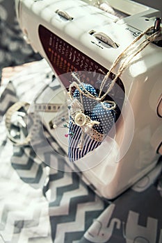 Taylor workplace with sewing machinne