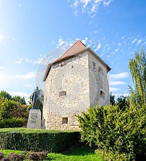 Taylors bastion and the statue of Baba Novac in Cluj Napoca, Romania