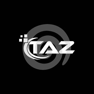 TAZ letter logo design on black background.TAZ creative initials letter logo concept.TAZ letter design